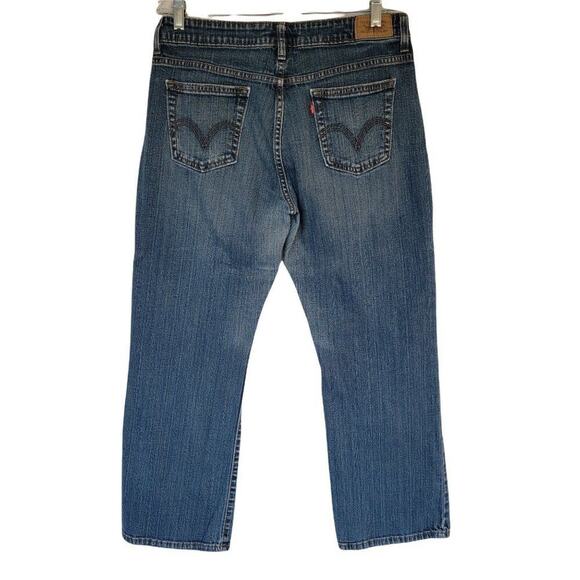 Levis 515 Bootcut Jeans Blue Denim Womens Size 12P Medium Wash Stretch - Picture 5 of 10